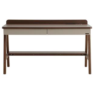 全友家居新中式书桌客厅书房多功能电脑桌子实木腿写字办公工作台