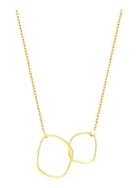 YUTU几何异形双环项链小众轻奢