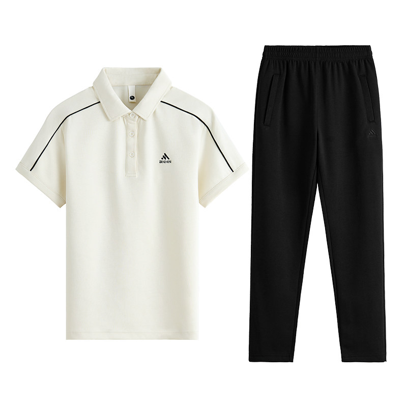 夏季运动服套装女短袖长裤情侣装
