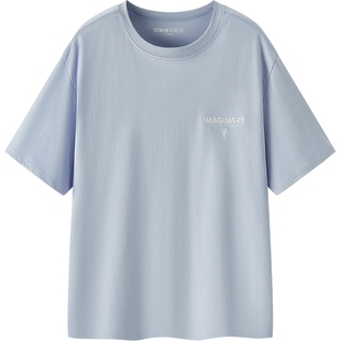 森柔|森马短袖T恤男夏季印花字母针织衫时尚绣花休闲舒适圆领上衣