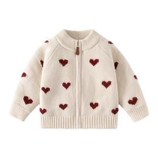 女童毛衣宝宝超好看加绒加厚上衣2025新款洋气开衫毛线衣时髦冬装