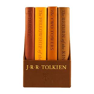 现货霍比特人 指环王 4本合集 英文原版 皮质封面 豪华口袋书 魔戒 托尔金 The Hobbit and the Lord of the Rings: Deluxe Pock