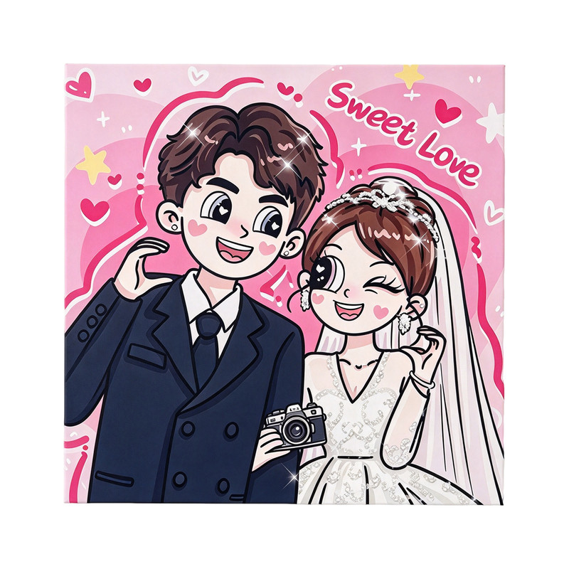 星蝶公主卡通情侣装饰画新婚礼物