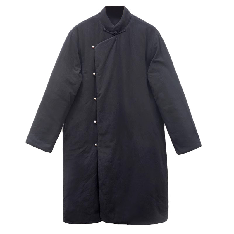 中式复古中长款汉服棉袍中国风