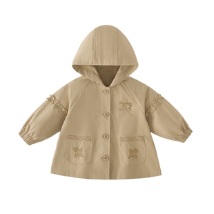 儿童春款外套英伦风小女孩开衫宝宝春装新款洋气三岁女童风衣春秋