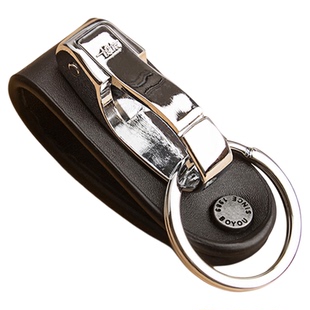 正品博友真皮穿皮带单环钥匙扣男士腰挂锁匙扣钥匙圈环车钥匙挂件