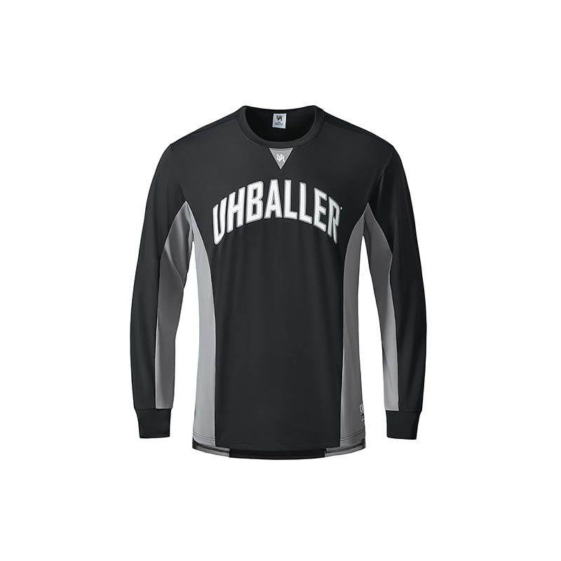 UH3.0美式运动速干圆领长袖t恤男篮球训练拼色投篮服宽松健身上衣