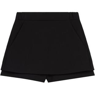 Maje Outlets秋冬女装法式时尚纤维混纺高弹材质黑色A字短款裙裤