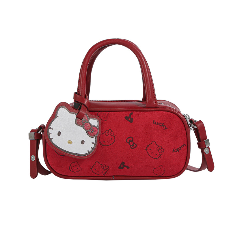 可爱HelloKitty红色波士顿包女