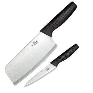 锋利好用不锈钢菜刀小刀水果刀带刀套两件套装家用厨房刀具切肉片