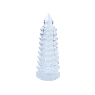 天然白水晶文昌塔摆件办公室学生书房摆件礼物原石雕刻家居摆件