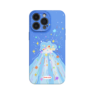 好运爆棚~蓝色幸运条线ins适用iPhone16/15promax手机壳新华为pura70苹果13小米14畅享70vivoS19软iqooneo10