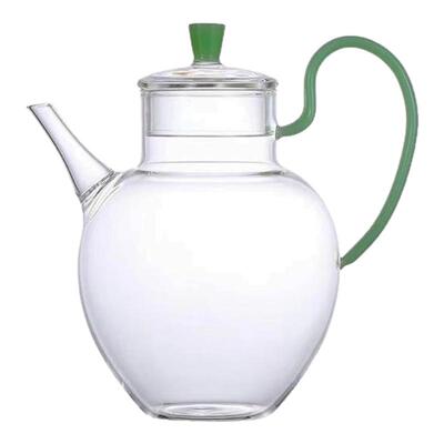 复古仿宋苹果执壶煮茶壶高硼硅耐热玻璃花茶耐高温果茶壶带盖透明