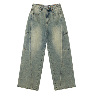 美特斯邦威宽松阔腿牛仔裤女