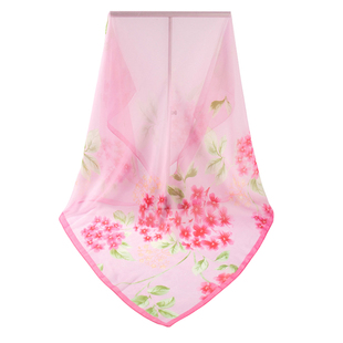 95CM大尺寸雪纺印花方巾女百搭韩版丝巾包头巾方巾纱巾防晒围巾