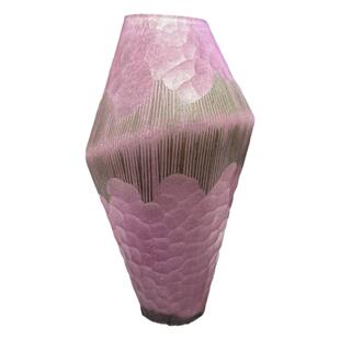 外贸出口手工摹刻花瓶刻磨紫色异形花器粉紫系列一级品尤马马同款