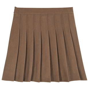 高品质百褶裙女春秋冬季加厚a字半身裙jk短裙气质美拉德毛呢裙子