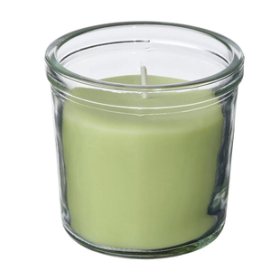 宜家国内代购 洛斯古伦 香味烛和玻璃杯 苹果/浅绿20小时天然植物