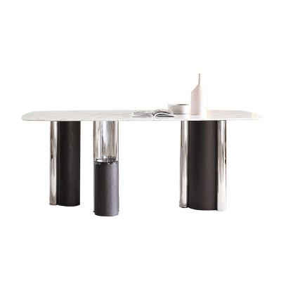 大理石餐桌椅2026新款家用餐厅吃饭桌子长方形饭桌组合意式高级感