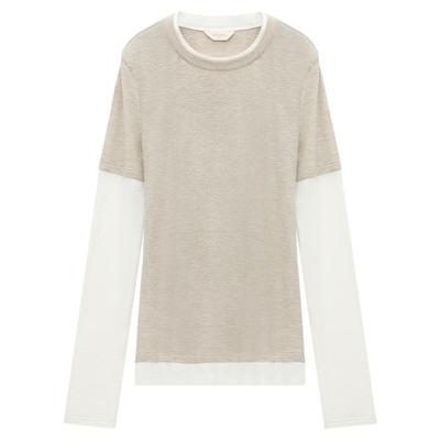 COCOBELLA轻休闲压褶肌理假两件针织衫混搭叠穿长袖T恤MZ3012