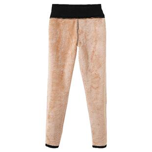 秋冬超厚特厚羊羔绒打底裤女外穿大码高腰保暖一体棉裤加绒小脚裤