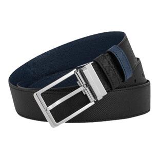 【新年礼物】dunhill登喜路双面35毫米圆刻面针扣Cadogan皮带腰带