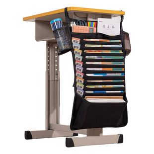 得力大容量加厚桌边挂书袋1200D高中生初中生书袋课桌收纳学生挂桌侧收纳袋书桌书袋挂袋课桌收纳袋开学文具