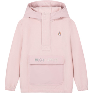 暇步士童装儿童连帽卫衣秋冬新款男童运动上衣女童套头卫衣休闲