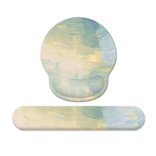 冰魄蓝水彩护腕鼠标垫子男女生手腕垫防滑办公笔记本电脑键盘手托