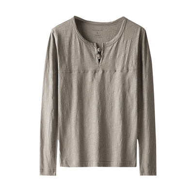 中国风盘扣竹节棉春季长袖T恤