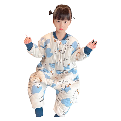 冬天睡袋男女童加厚恒温连体睡衣