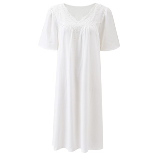 商场同款MYBODY宫廷风睡裙女夏季蕾丝拼接宽松舒适可外穿家居服