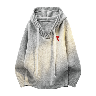 Ami iepo官方慵懒连帽毛衣针织衫男女秋冬季美式高街小众休闲外套