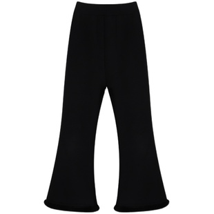 Amybaby女童喇叭裤儿童冬季2025新款洋气简约加绒加厚保暖休闲裤