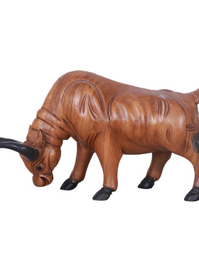 雕刻办公室工艺品实木华尔街