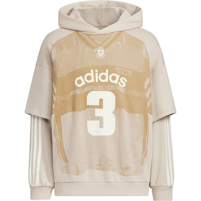 Adidas/阿迪达斯正品三叶草男士运动连帽假两件针织套头衫KC2608