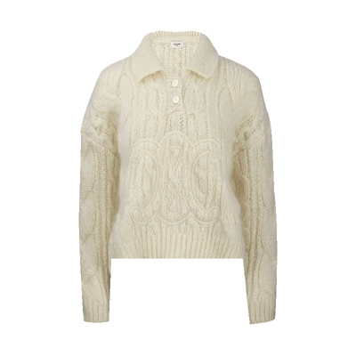 CELINE宽松版型刺绣纯色毛衣女士