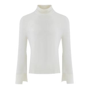 BALIANG「捌樑」皎 'moonbeam'高领微透开衩垂坠亲肤打底衫针织衫