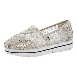 Tt&Mm/汤姆斯女鞋透气网面懒人鞋厚软底增高夏季薄款一脚蹬帆布鞋