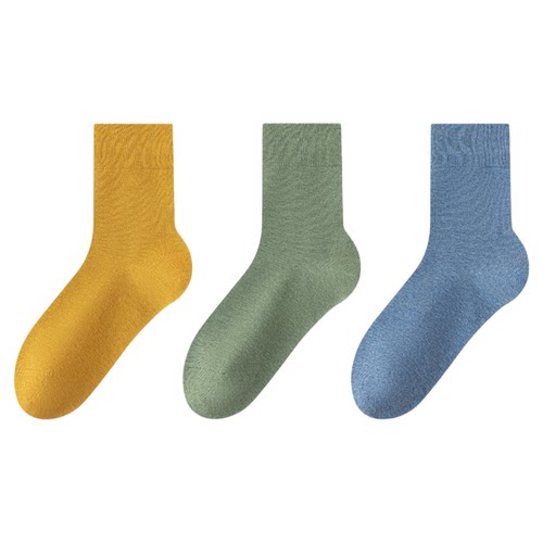 浪莎袜子纯棉男款春秋季中筒袜吸汗抗菌防臭商务运动男士长筒袜