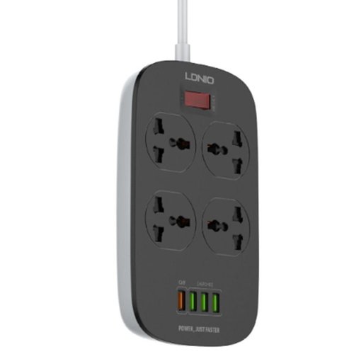 LDNIO排插10A全球通用拖QC3.0USB4头跨境充线板出国游插座位快孔