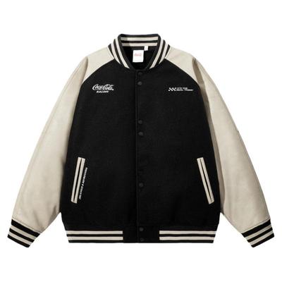 可口可乐加棉外套棒球服皮夹克