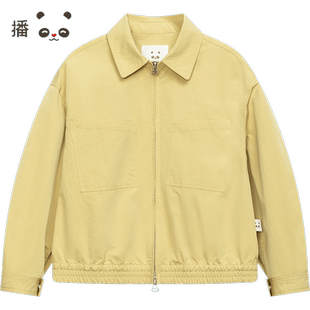 播broadcute童装外套2024春夏新款男女童翻领夹克外套KER1W891
