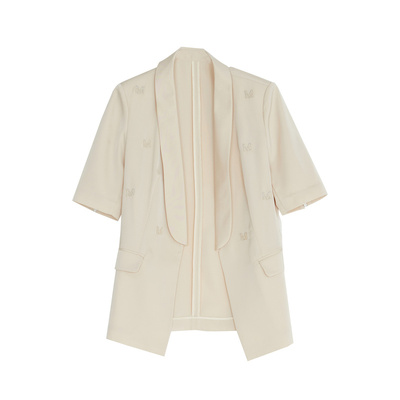 谜底2022夏季新款高级感字母刺绣小众设计西服外套女222GW0618