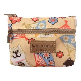 双层小巧可爱拉链零钱包硬币包拉链小口红包布艺印花女士小包