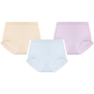 [3条]三枪内裤女高支莫代尔10A抗菌蚕丝裆无痕女生三角裤新款透气