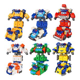 百变校巴火星大冒险变脸合体工程车变形机器人玩具消防队长玩具男