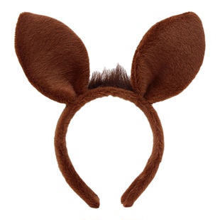 可爱马耳朵头箍马年节日派对表演头饰马尾巴装扮道具发饰儿童发卡