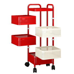 多巴胺儿童玩具收纳架可移动小推车置物架多层宝宝汽车整理储物箱