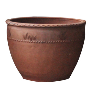 老式泥瓦花盆粗陶特大口土陶盆民俗装饰盆缸透气陶罐复古种树大号